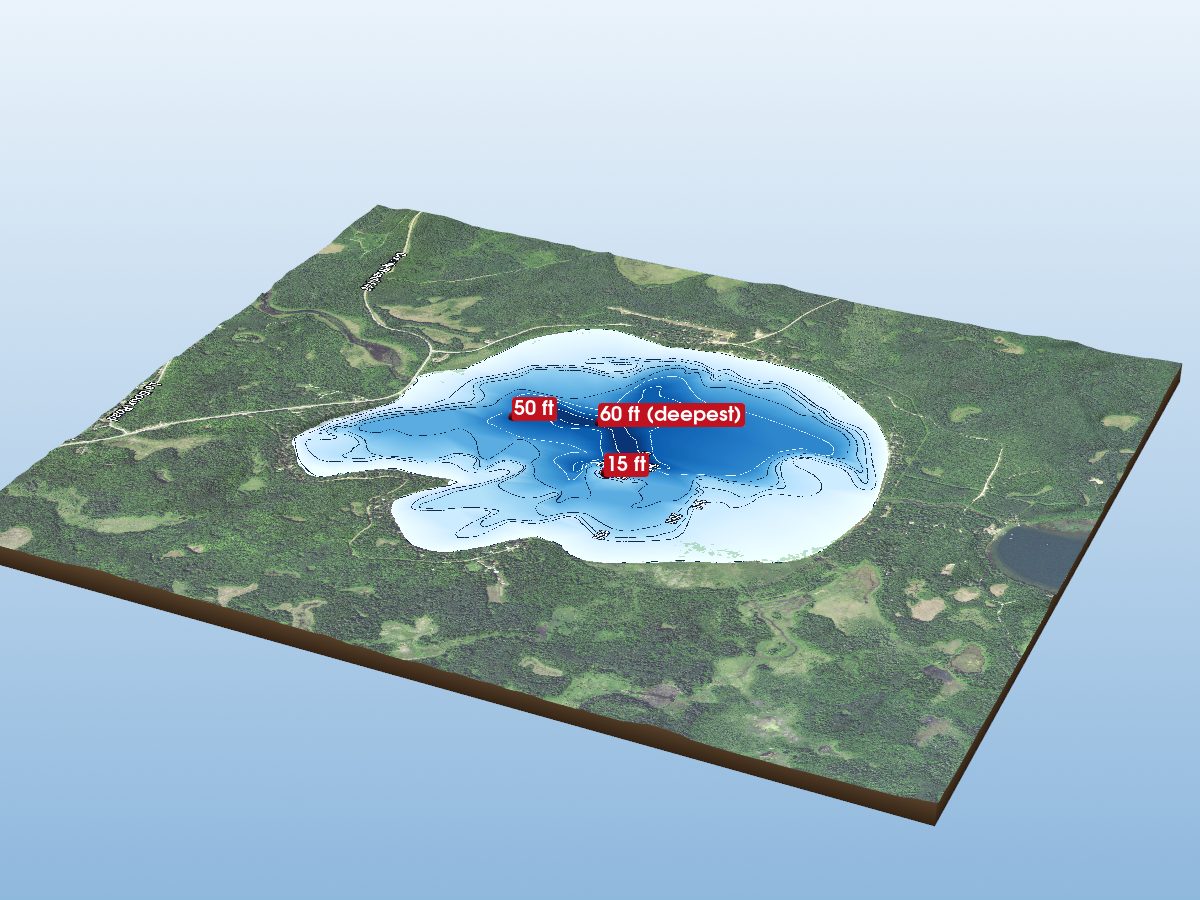 Depth map of Round Lake