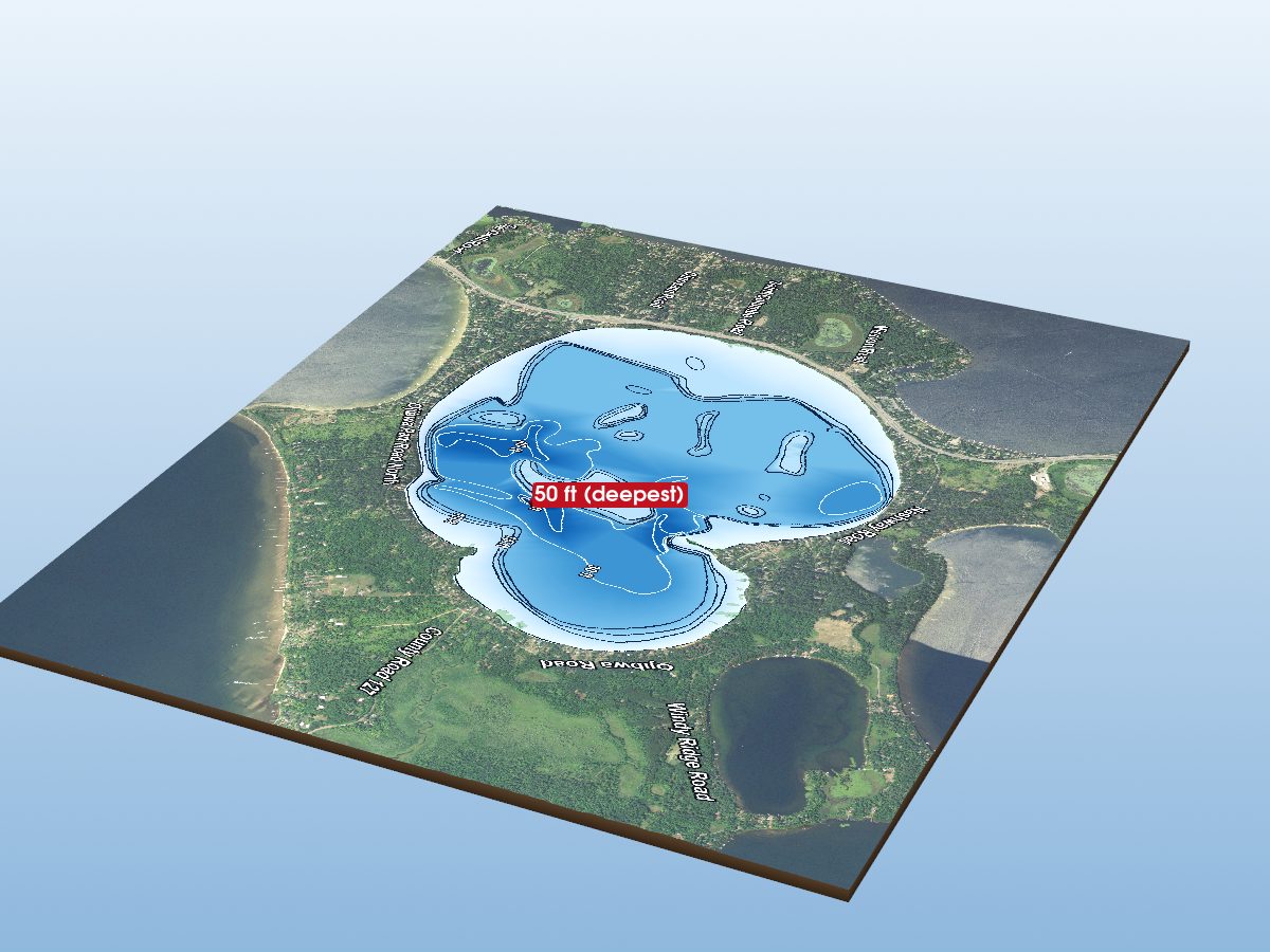 Depth map of Round Lake
