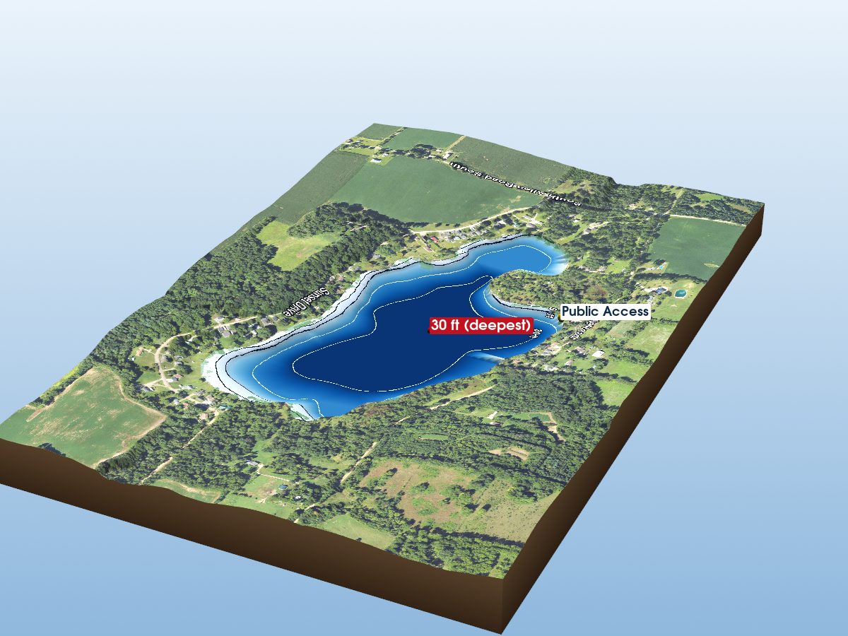 Depth map of Round Lake