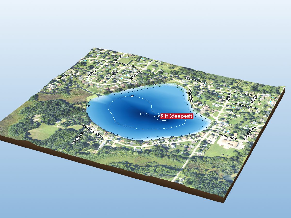 Depth map of Round Lake