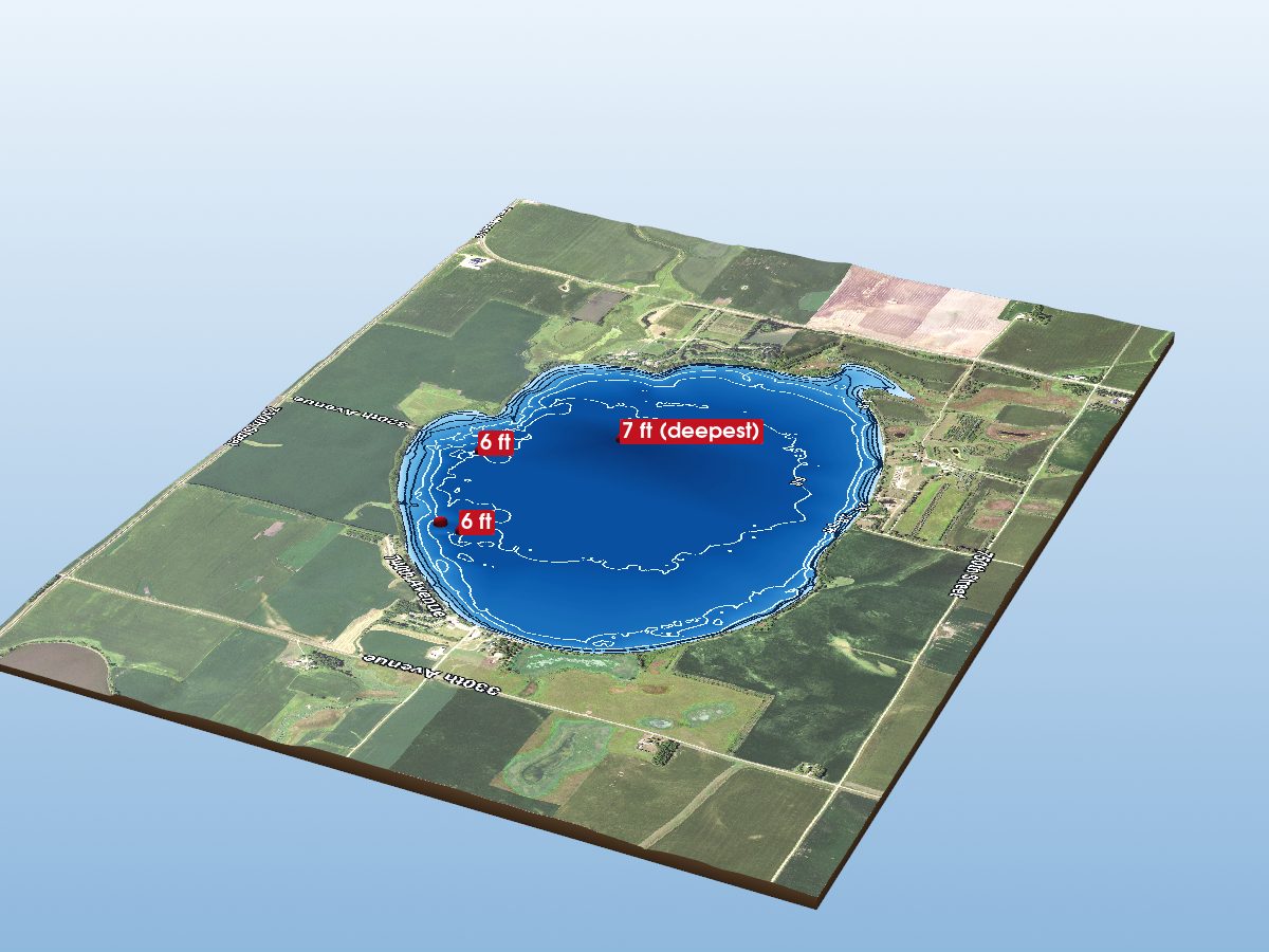 Depth map of Round Lake