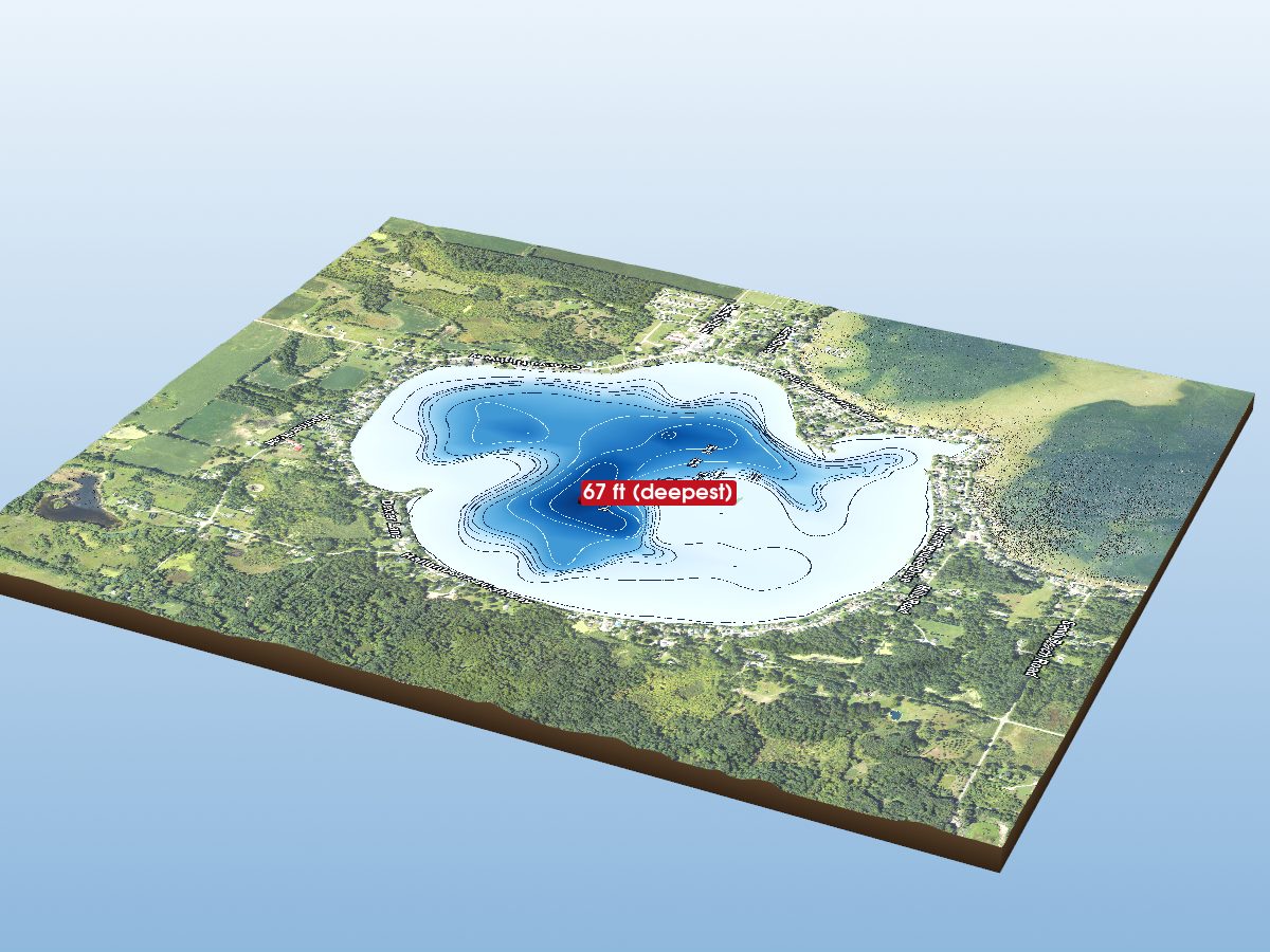 Depth map of Round Lake