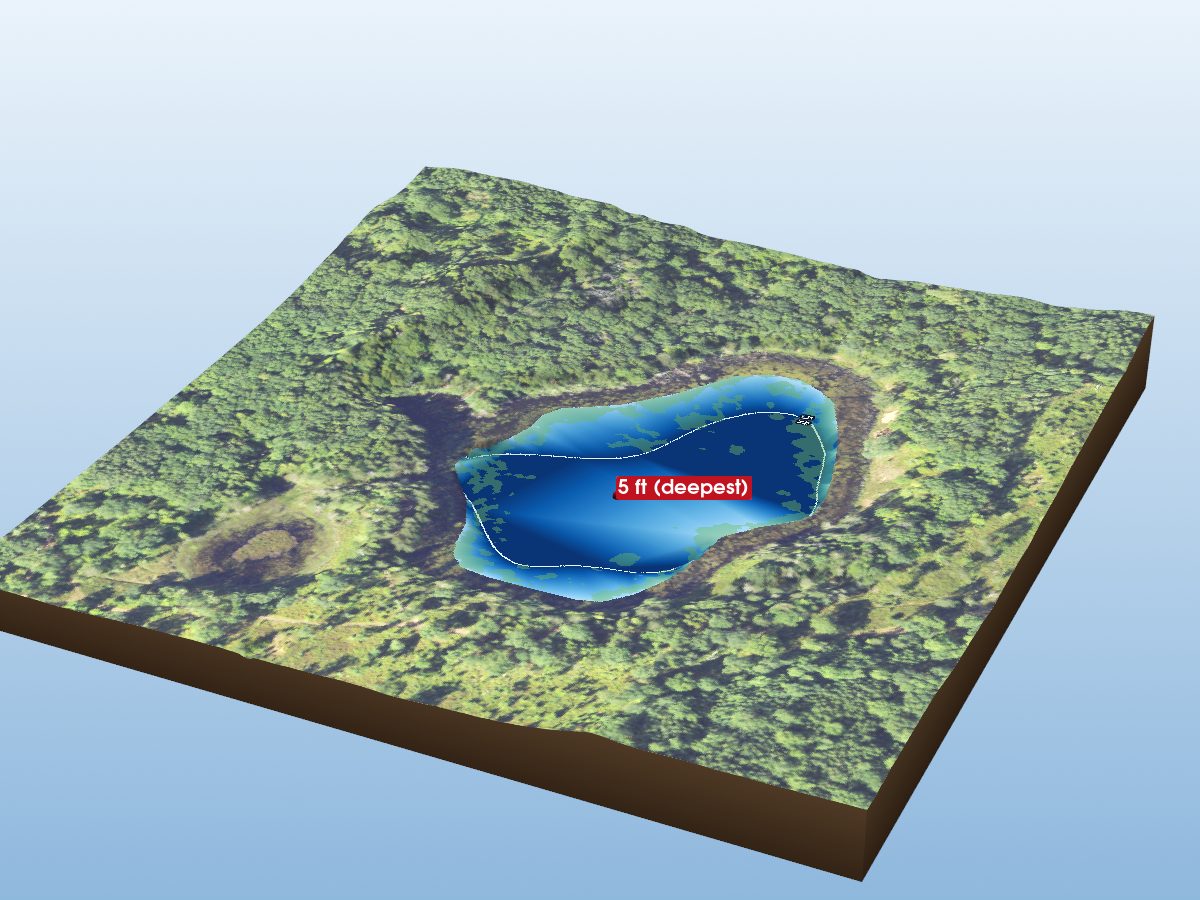 Depth map of Round Lake