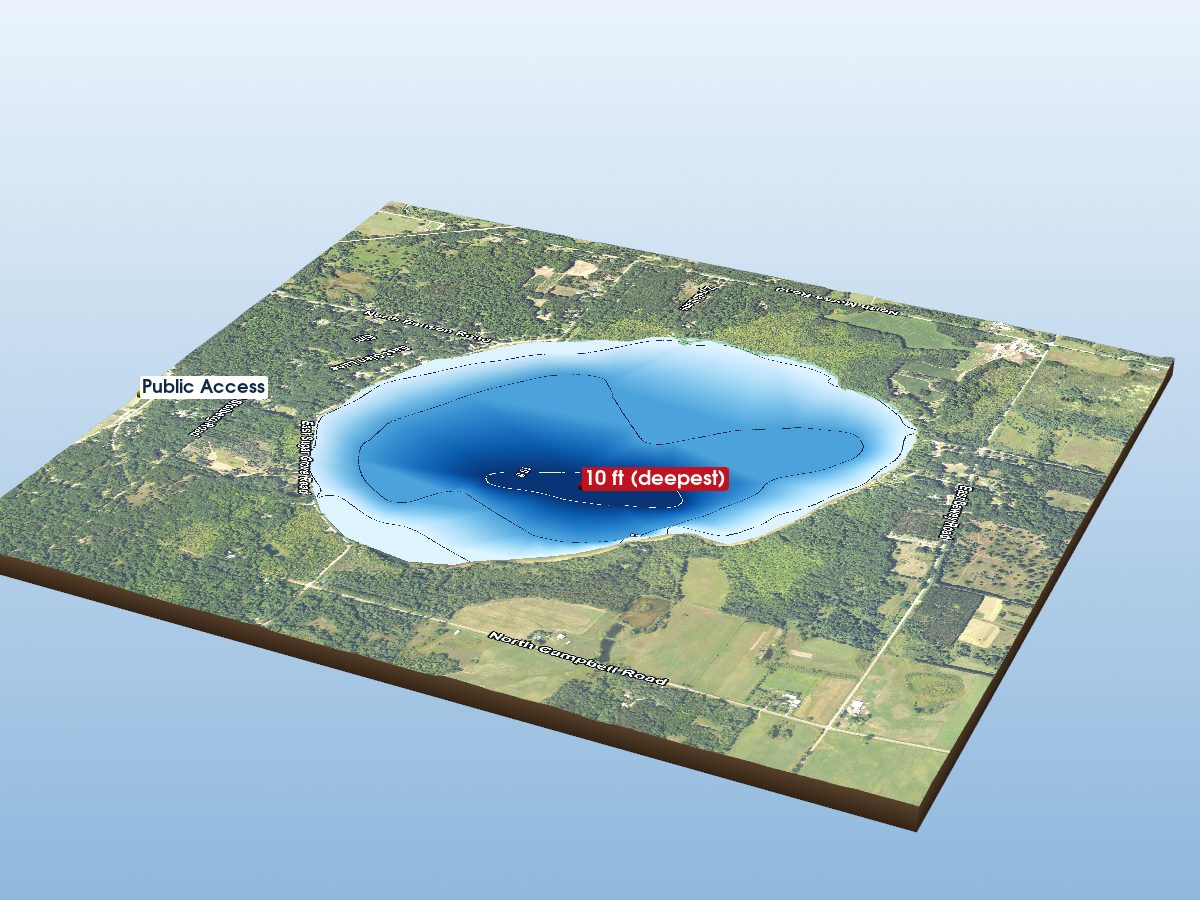 Depth map of Round Lake