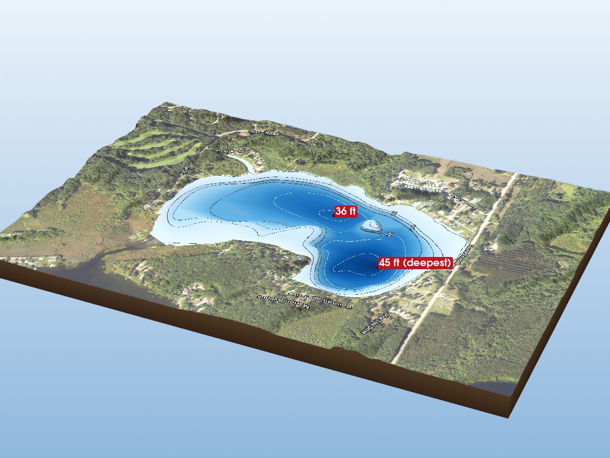 Depth map of Round Lake