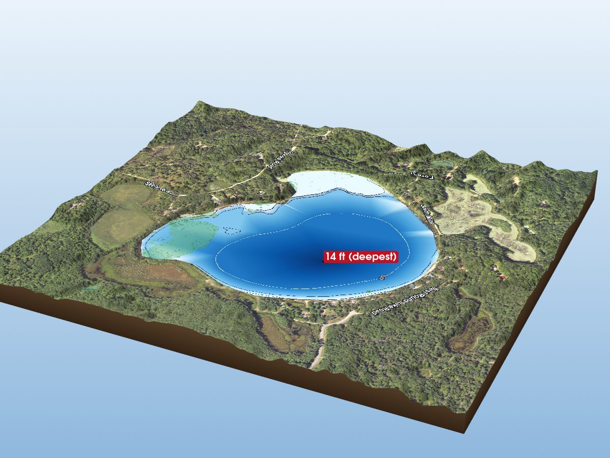 Depth map of Round Lake