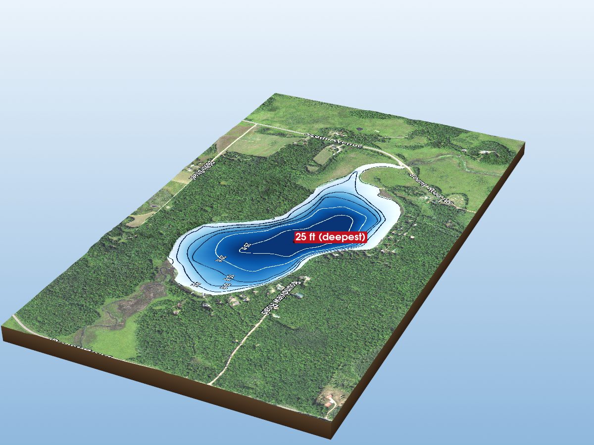 Depth map of Round Lake