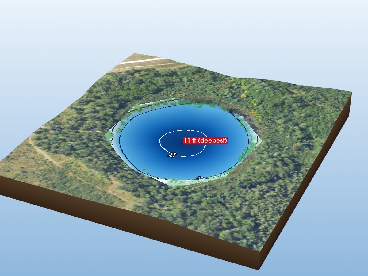 Depth map of Round Lake