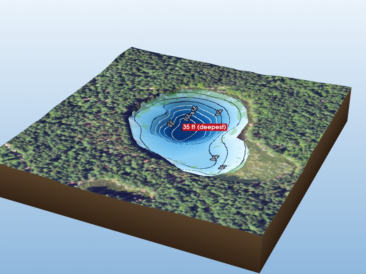 Depth map of Round Lake