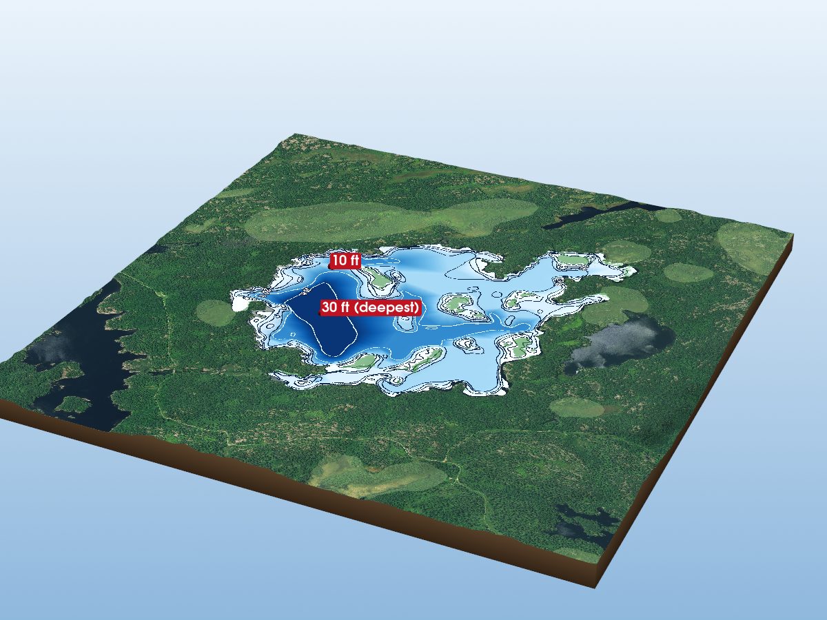 Depth map of Round Lake