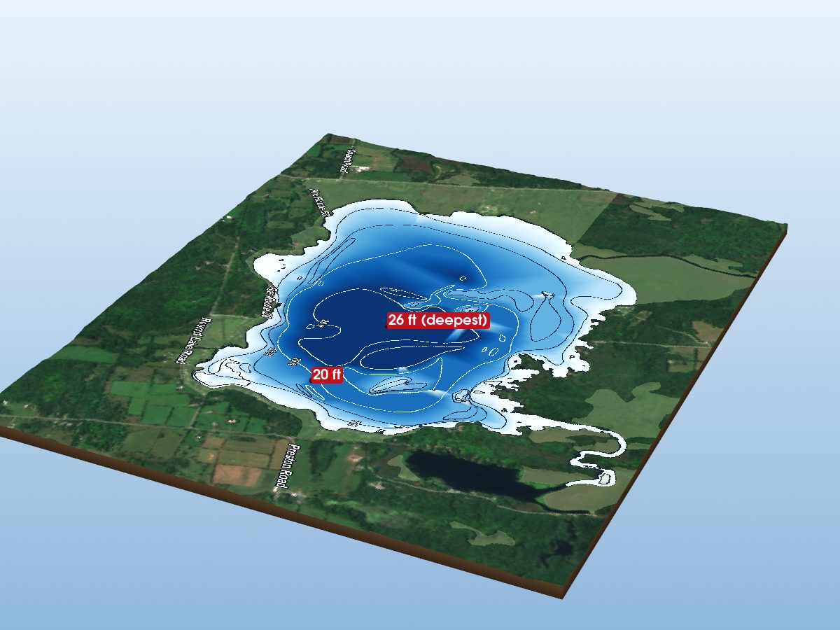 Depth map of Round Lake