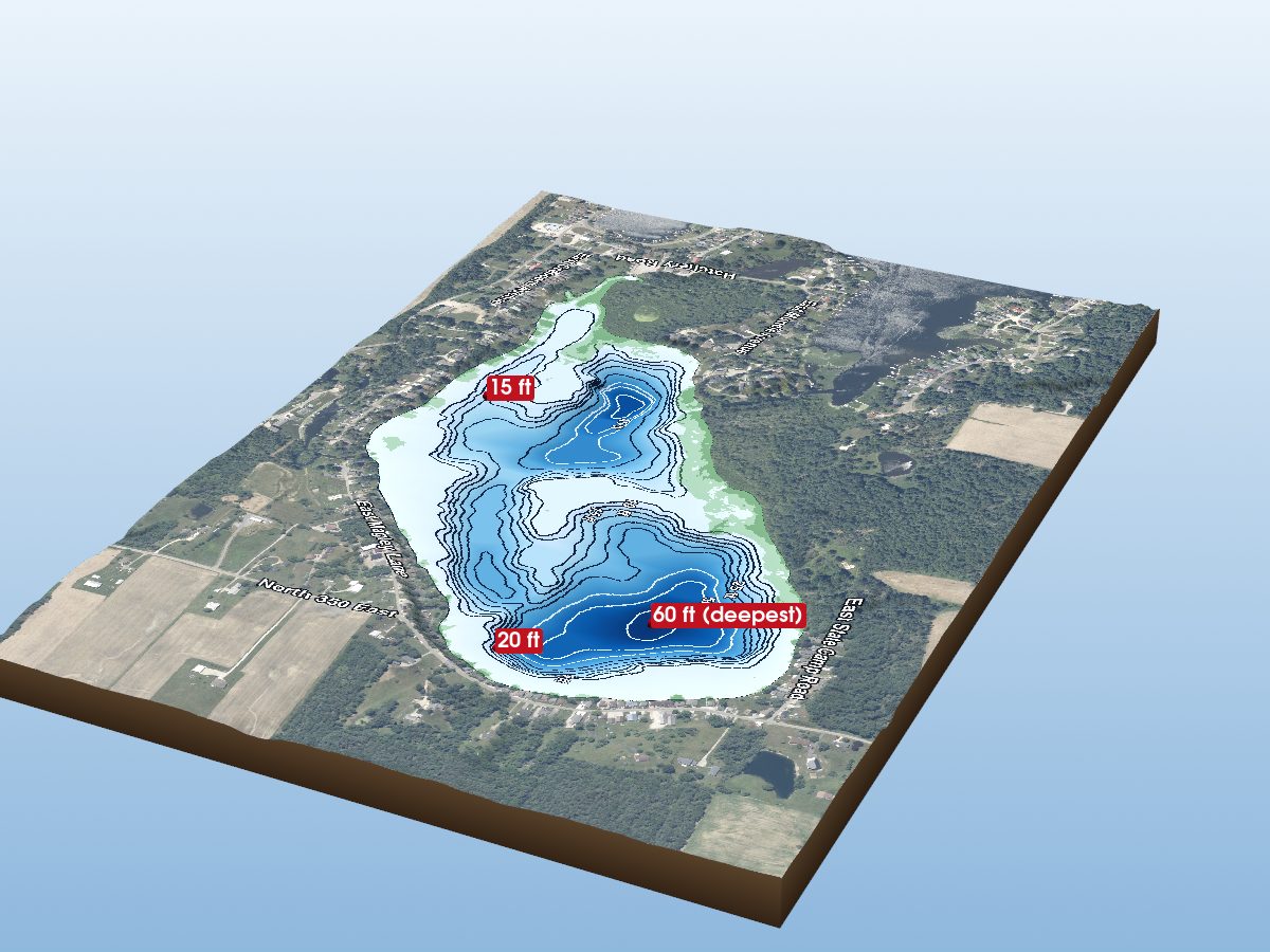 Depth map of Round Lake