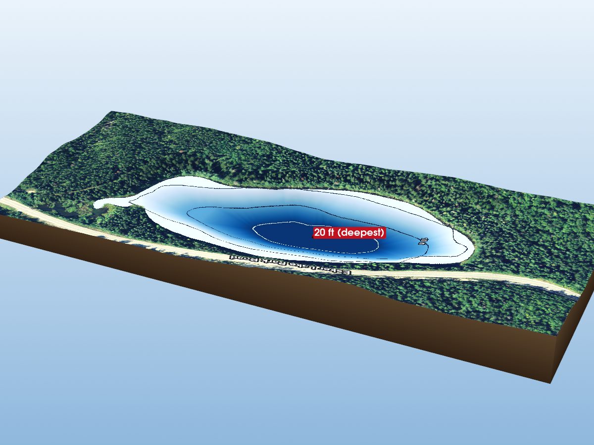 Depth map of Rozon Lake