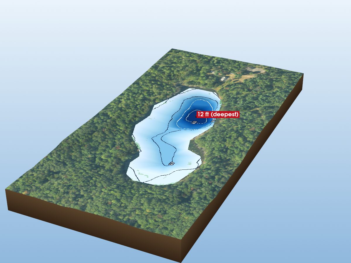 Depth map of Rudd Lake