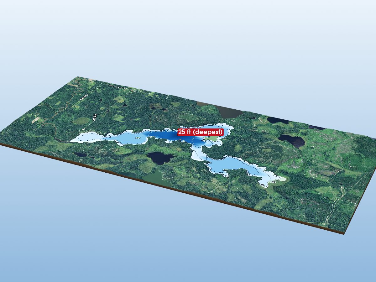Depth map of Rugby Lake