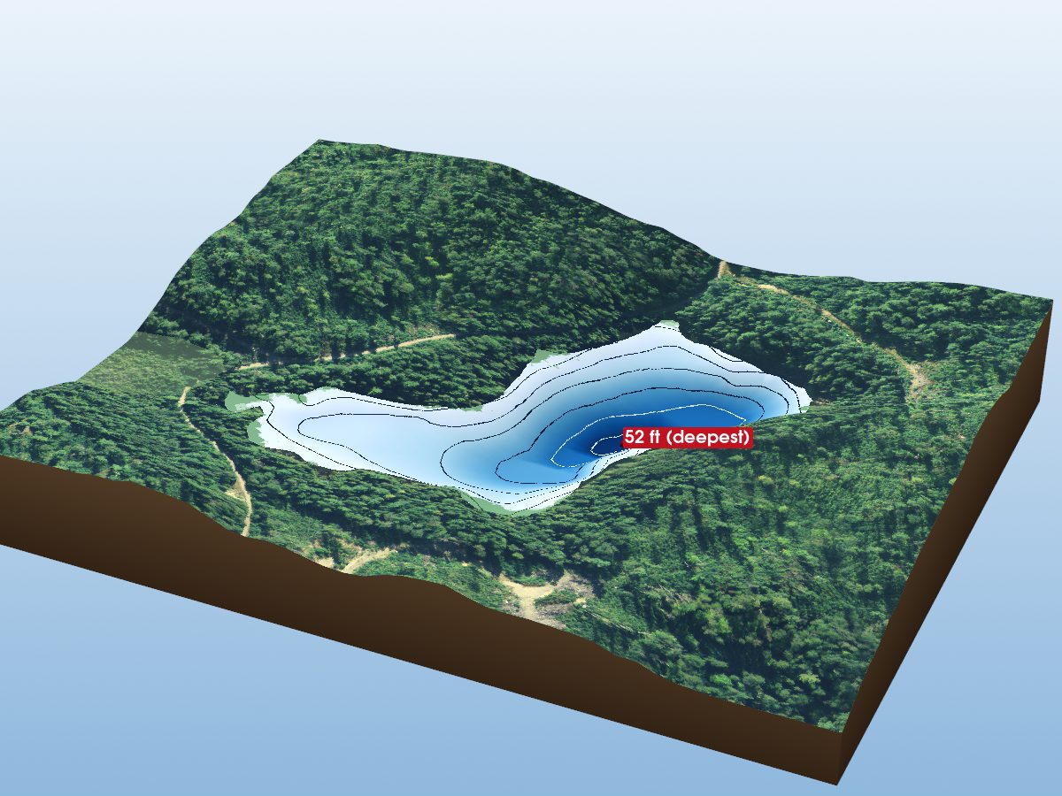 Depth map of Runaway Lake