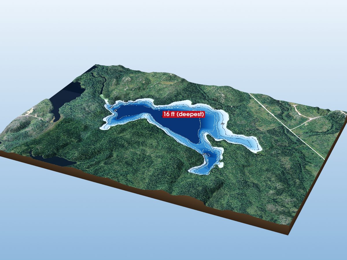 Depth map of Running Lake