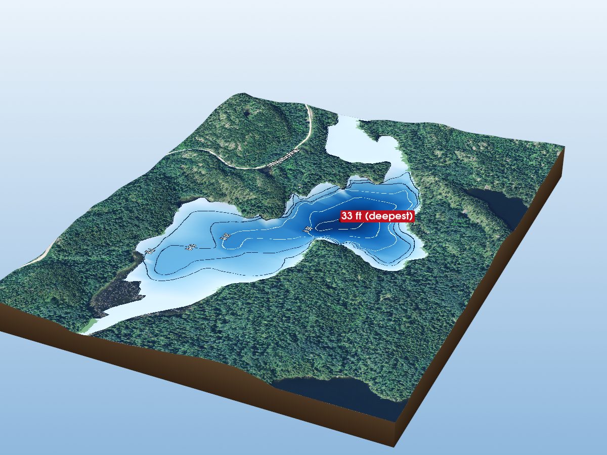 Depth map of Rupert Lake