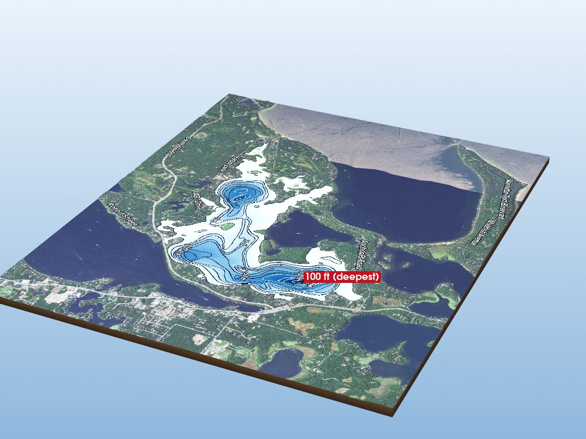 Depth map of Rush Lake
