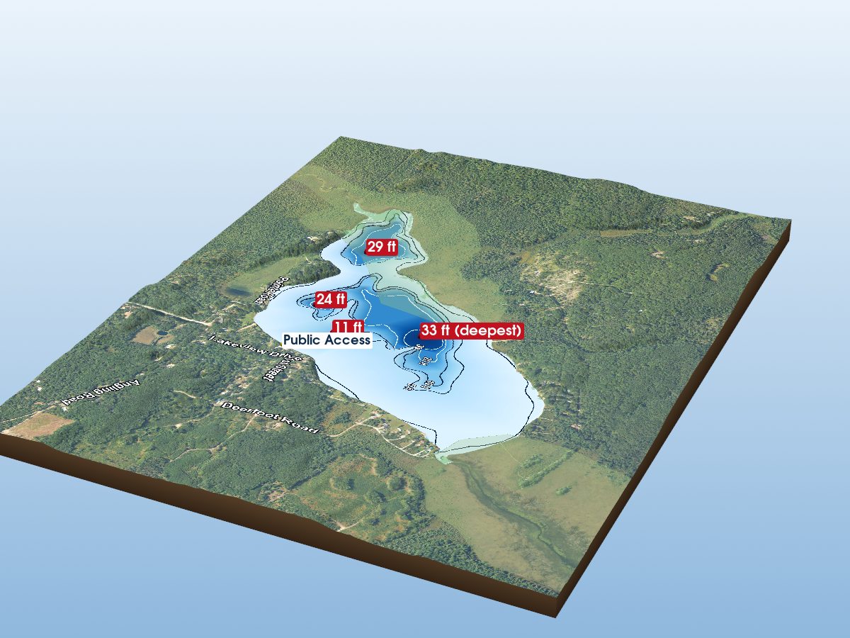 Depth map of Rush Lake