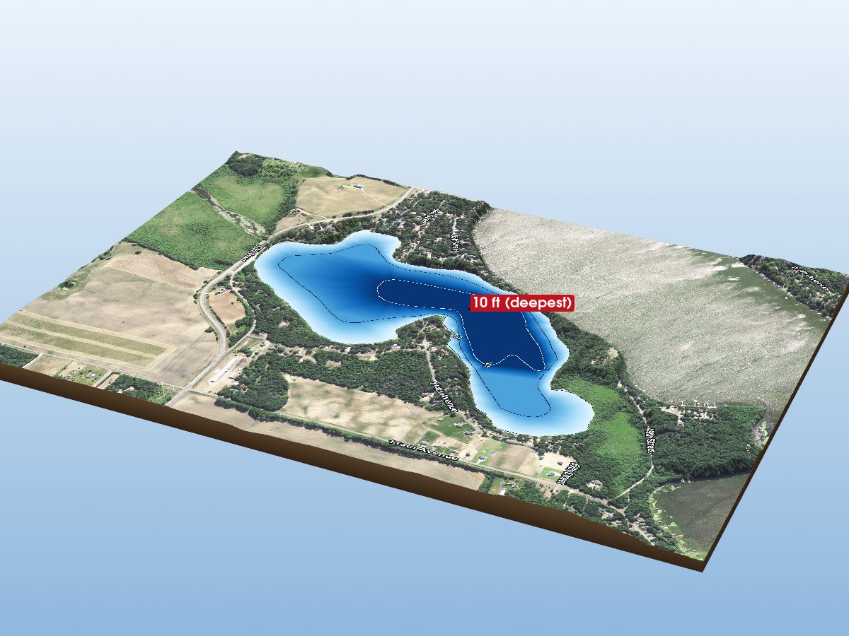 Depth map of Rush Lake