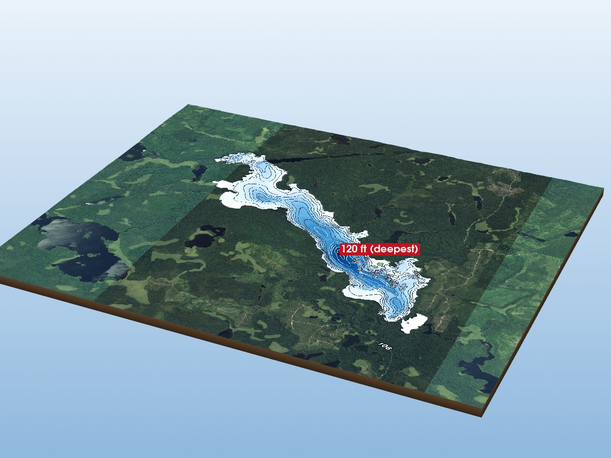 Depth map of Rush Lake