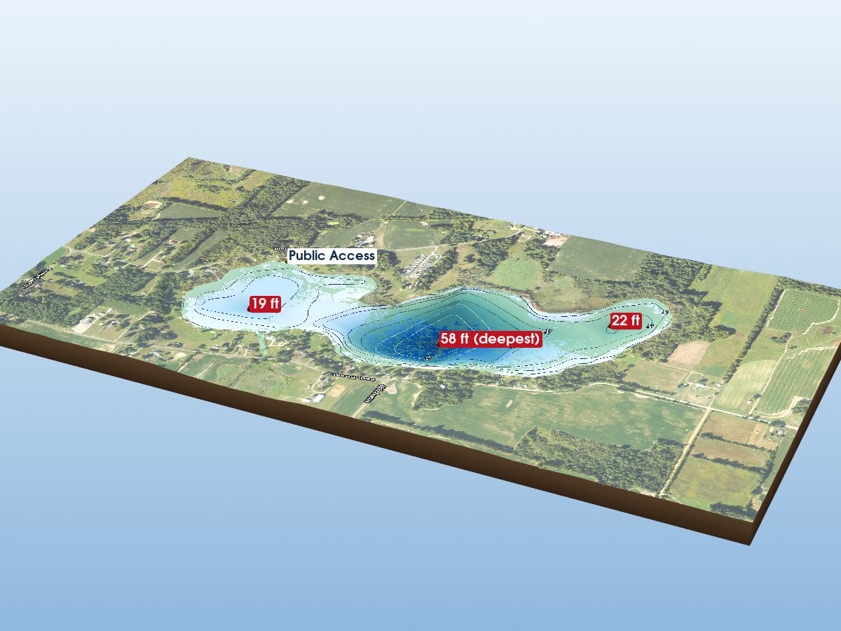 Depth map of Rush Lake
