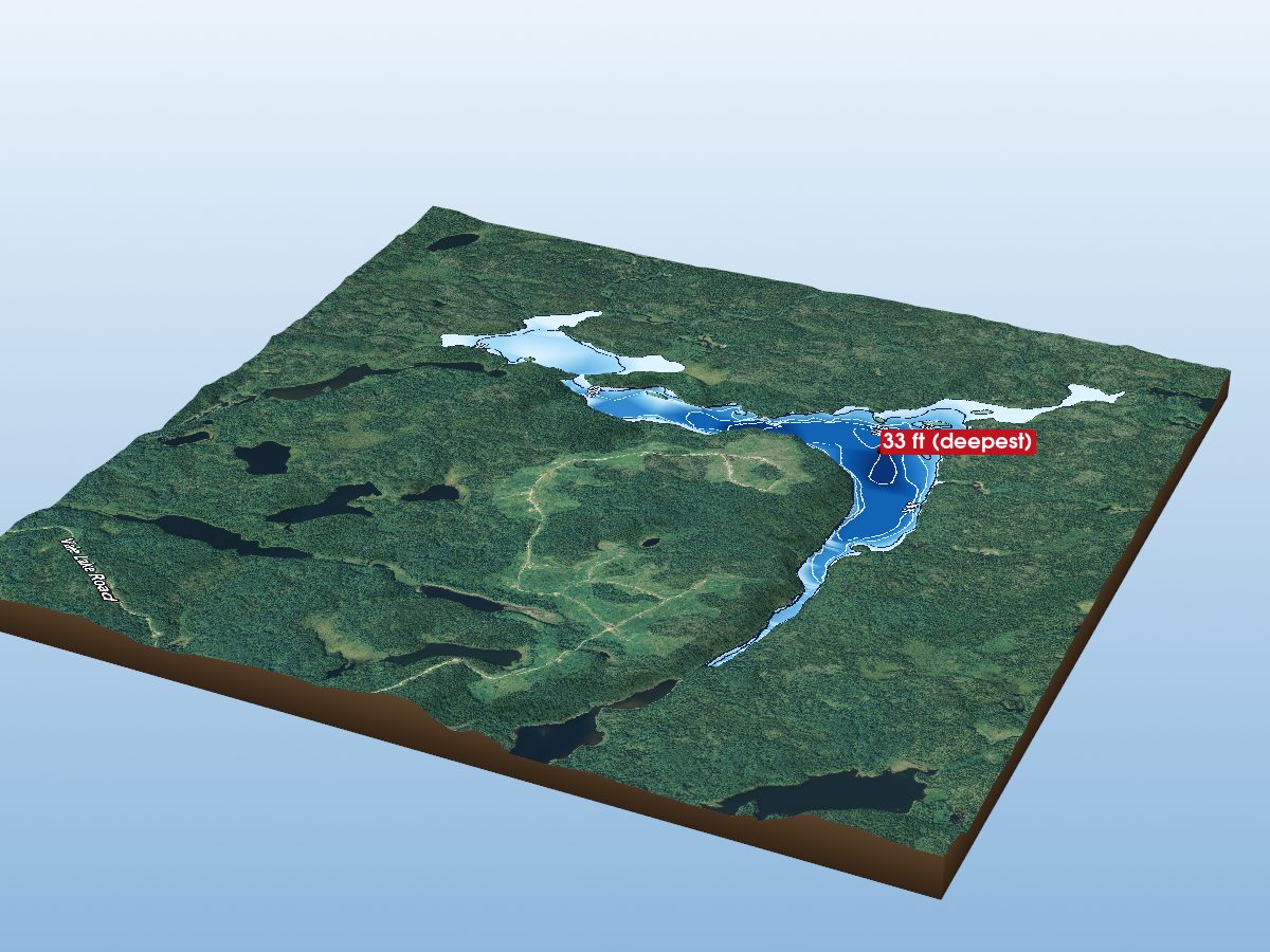 Depth map of Rushbay Lake