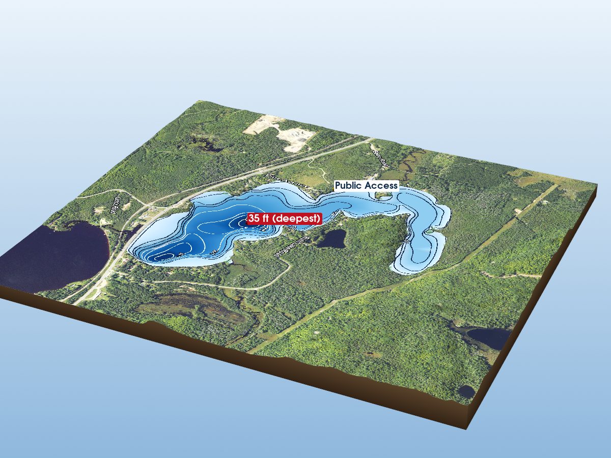 Depth map of Ruth Lake