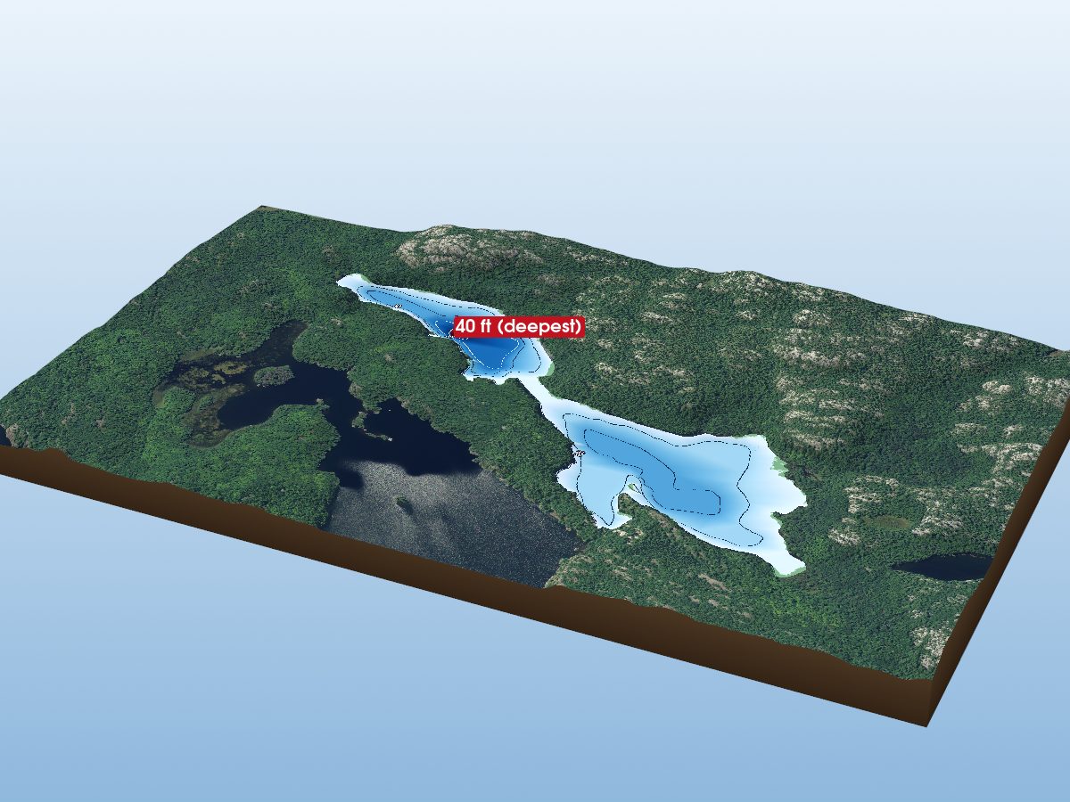 Depth map of Ruth-Roy Lake