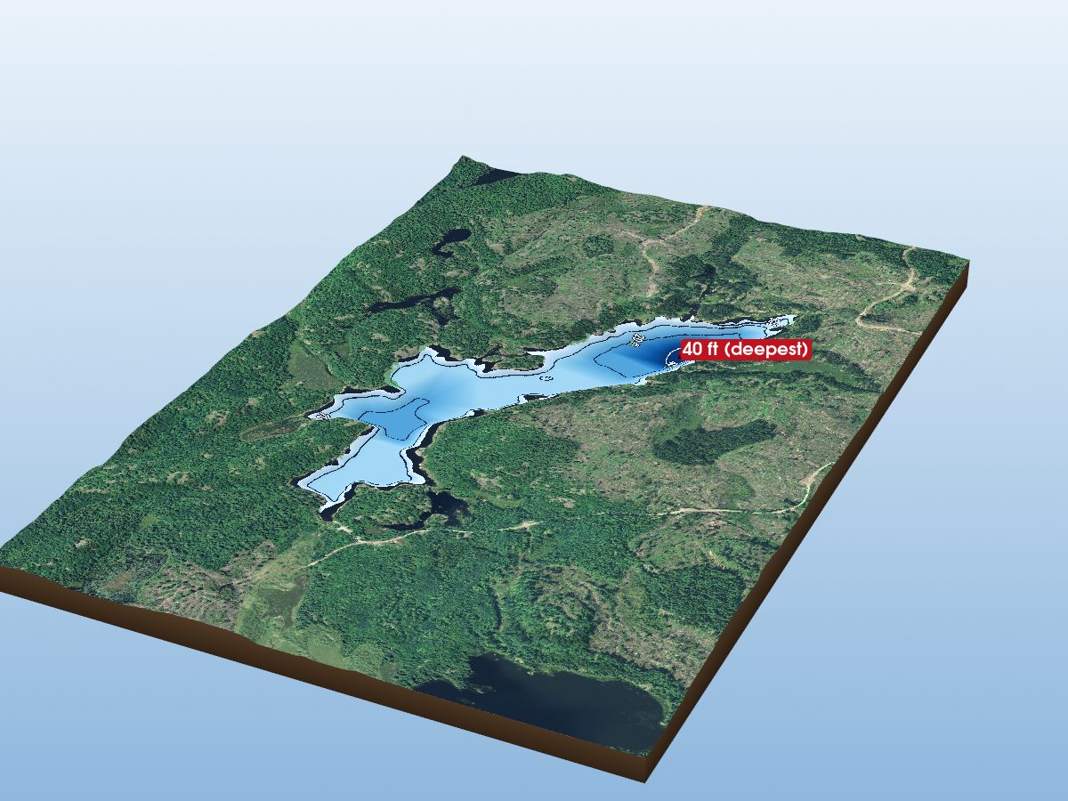 Depth map of Rye Lake