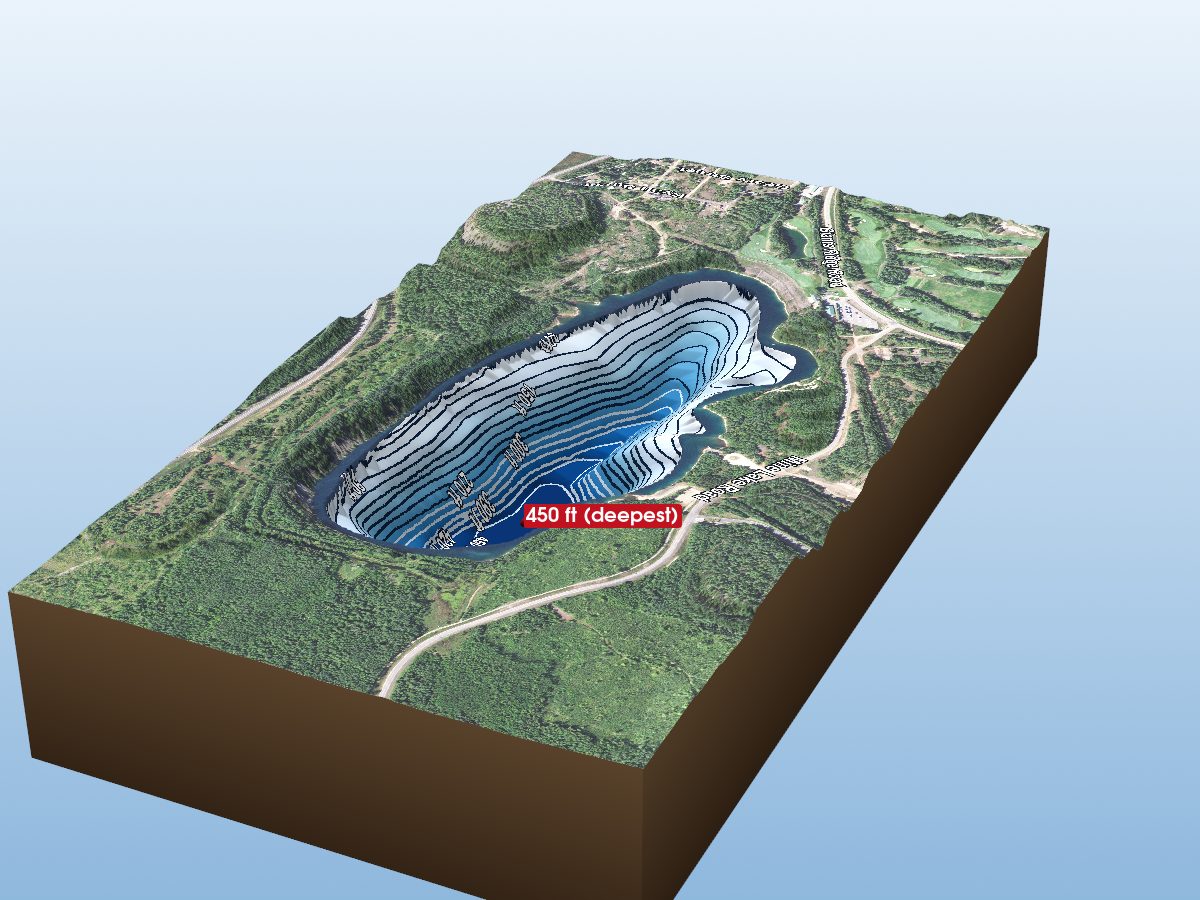 Depth map of Sabin Lake (Embarrass Mine)
