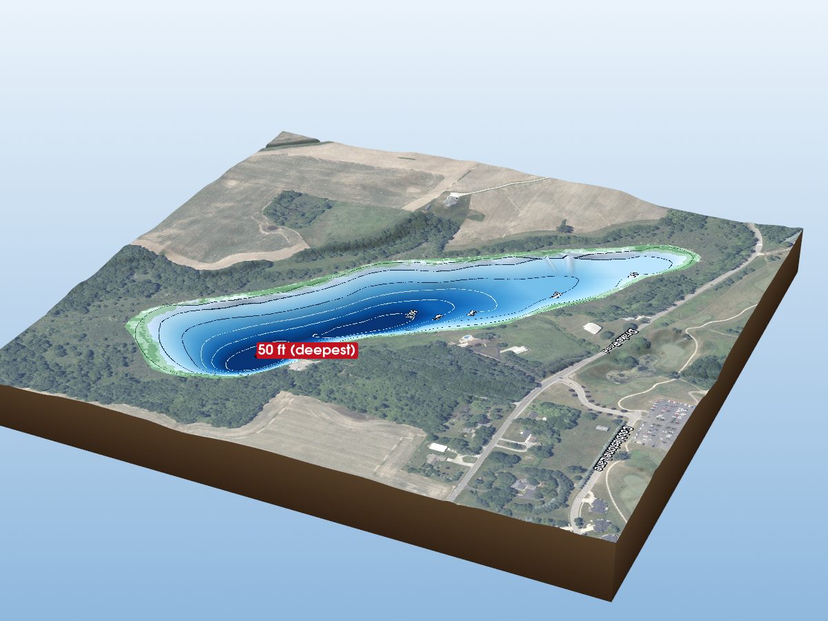 Depth map of Sacarider Lake
