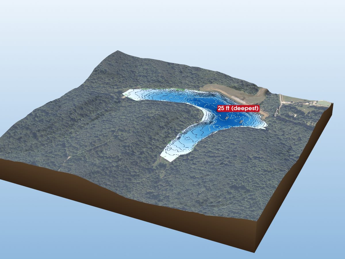 Depth map of Saddle Lake