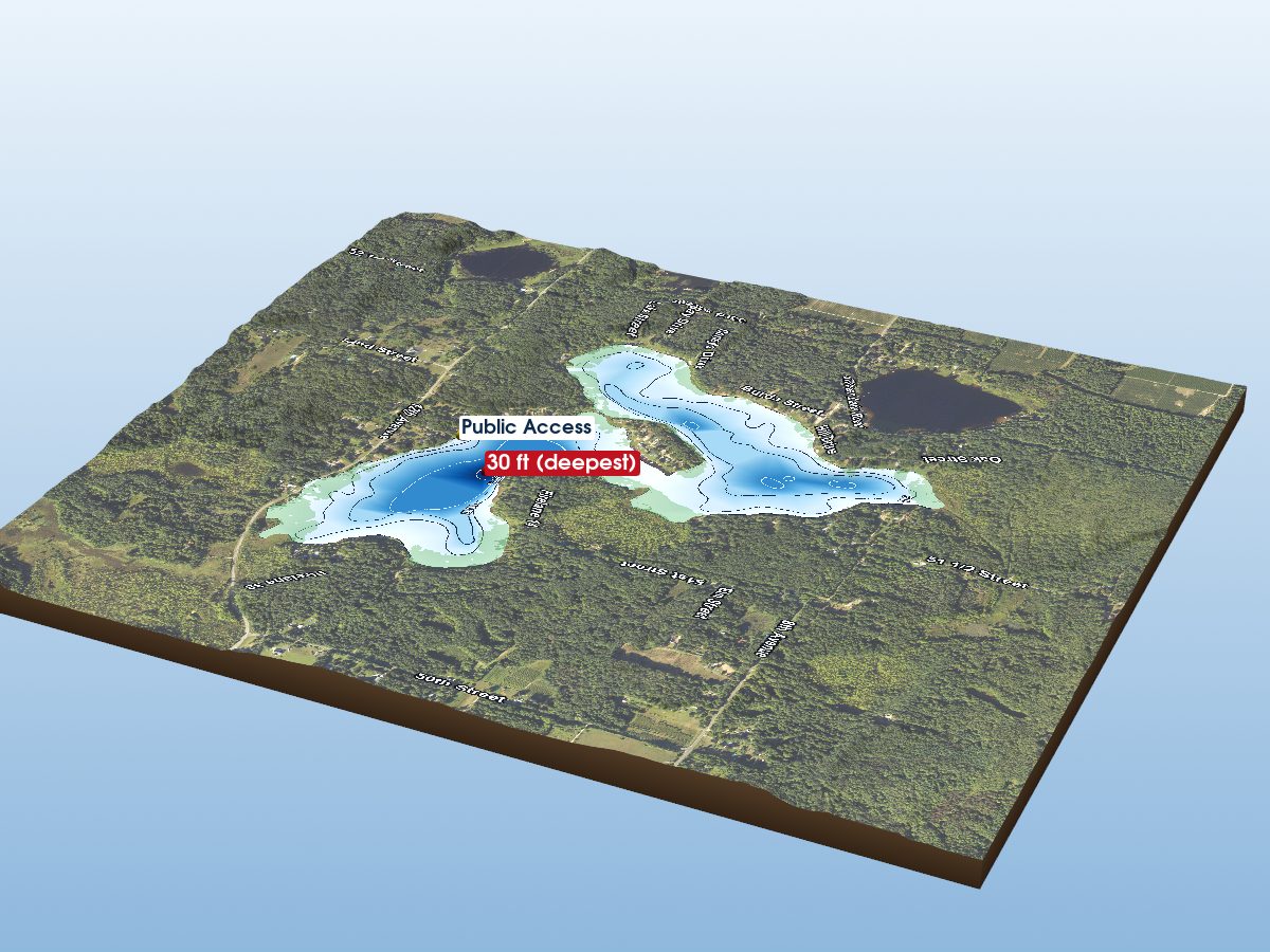 Depth map of Saddle Lake