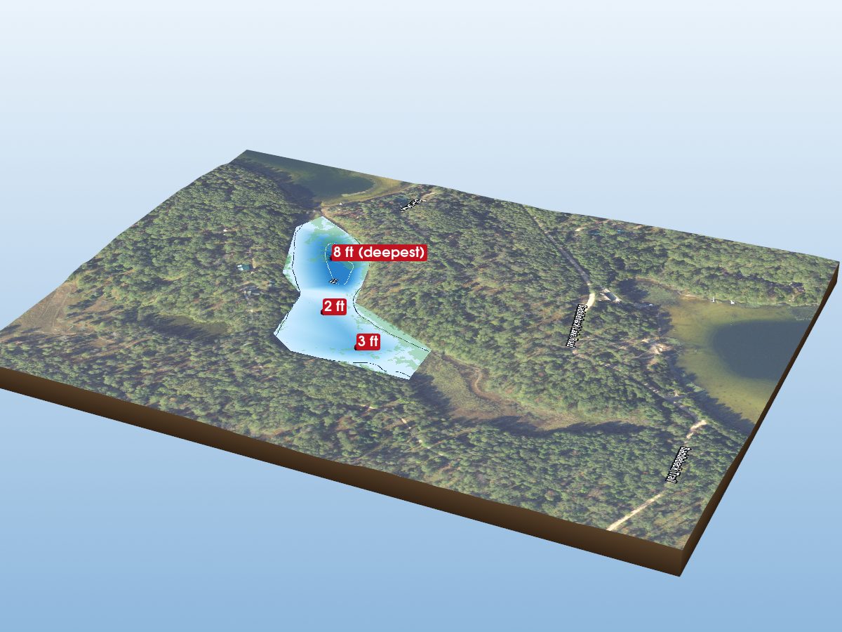 Depth map of Saddleback Lake