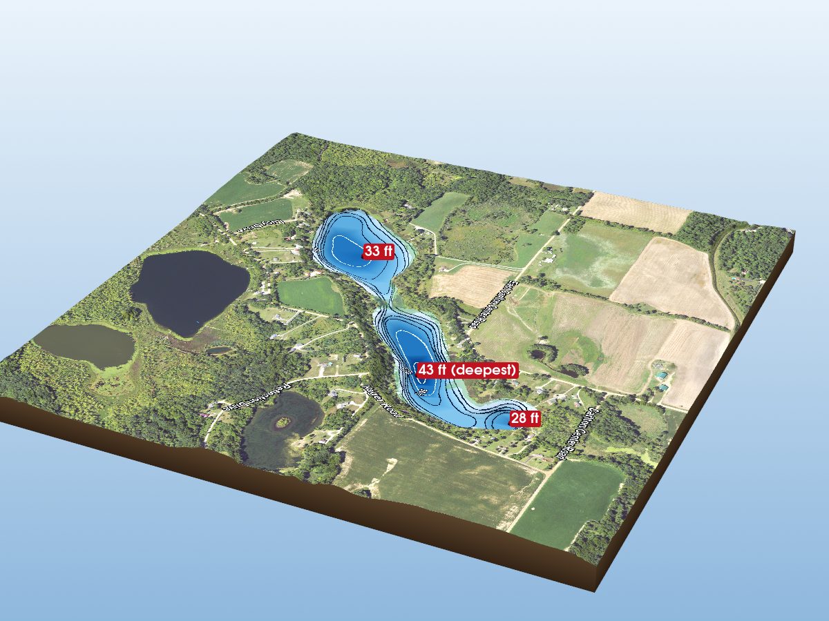 Depth map of Saddlebag Lake