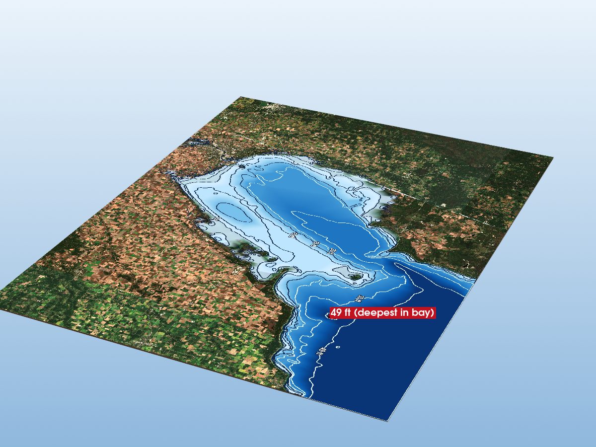 Depth map of Saginaw Bay