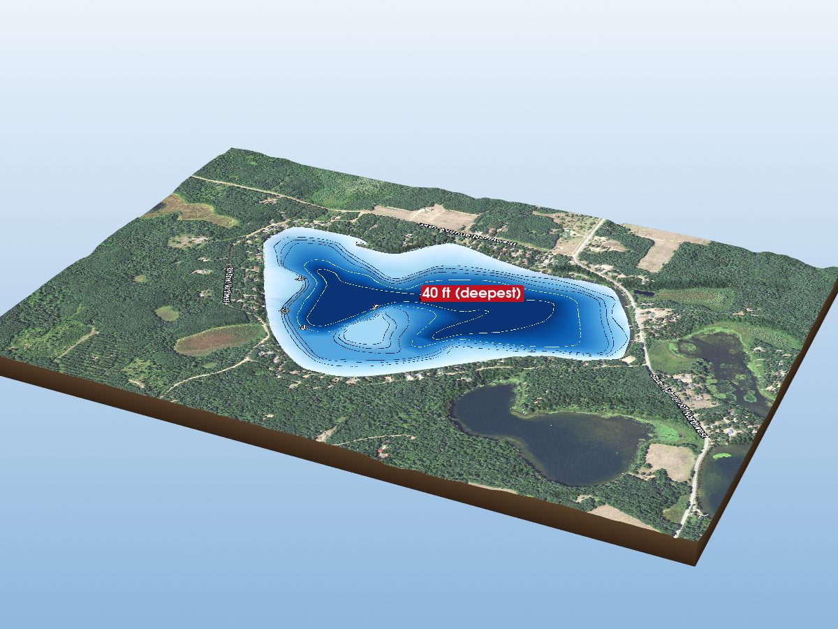 Depth map of Sanborn Lake