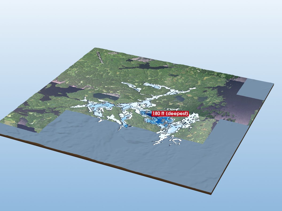 Depth map of Sand Point Lake