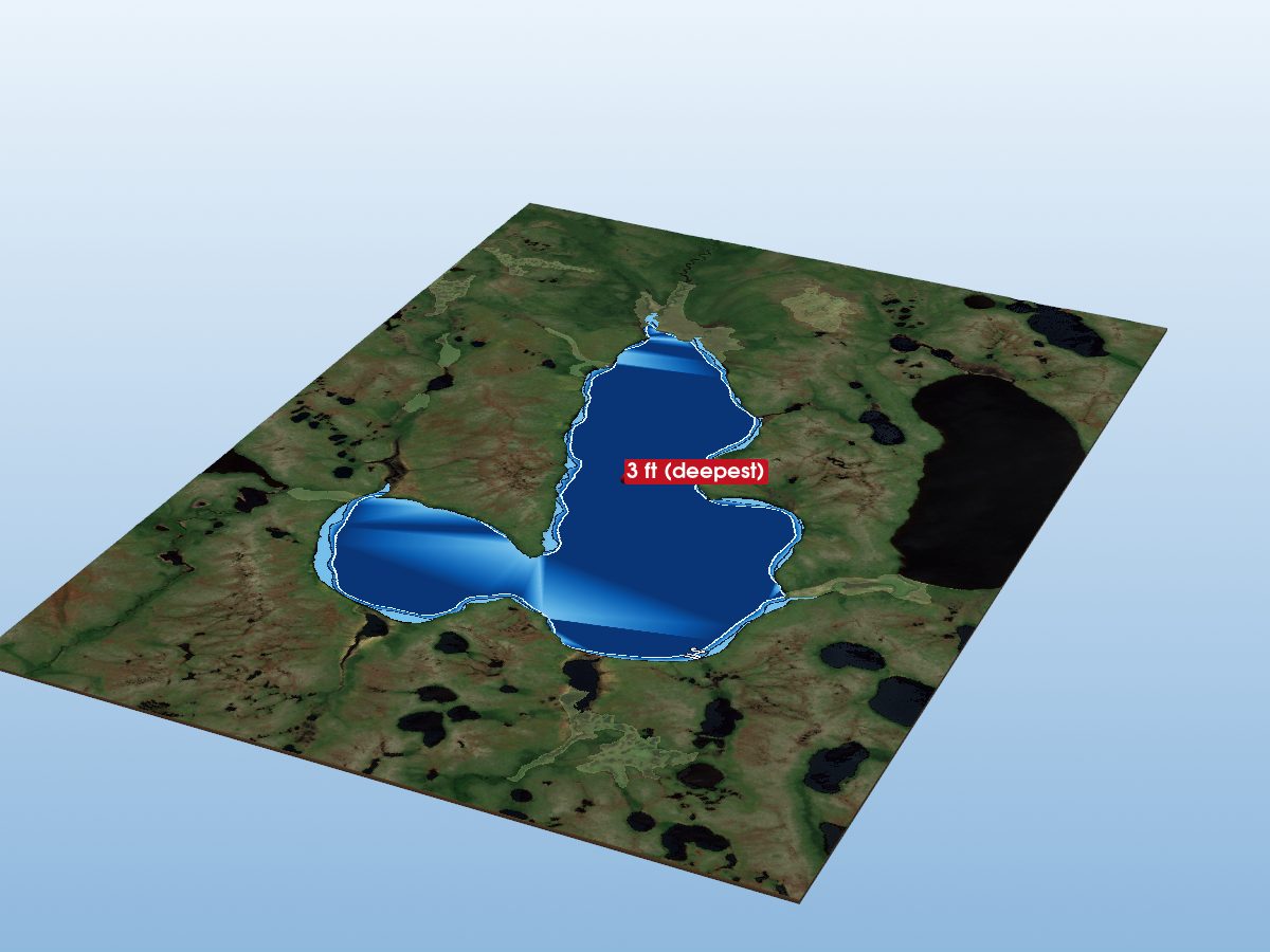 Depth map of Sandbank Lake
