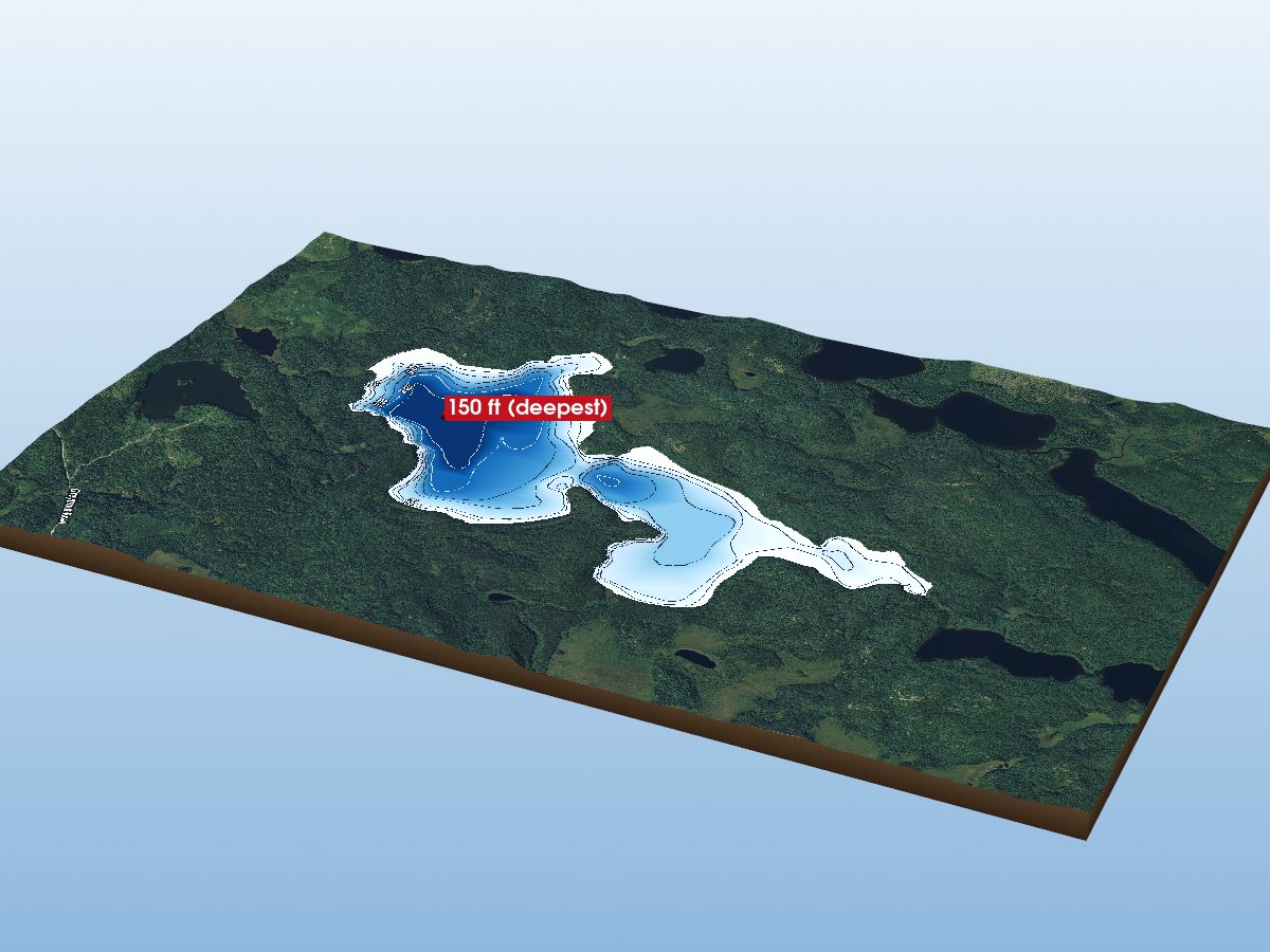 Depth map of Sandbeach Lake