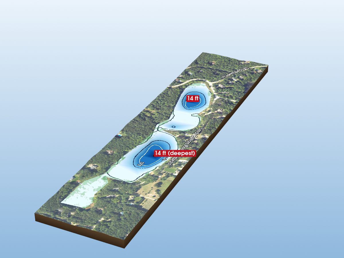 Depth map of Sandbottom Lake