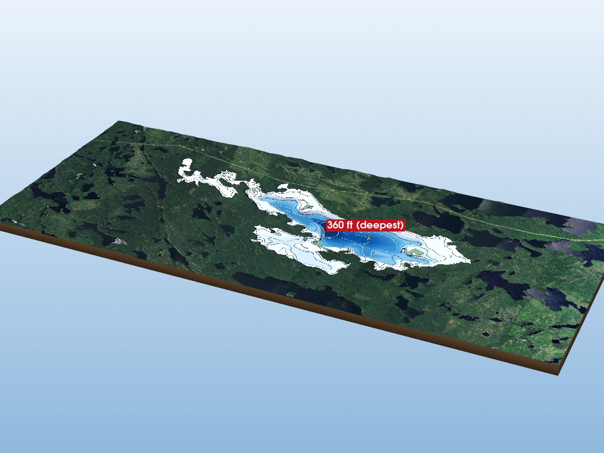 Depth map of Sandford Lake