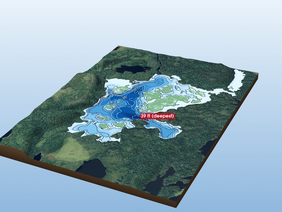 Depth map of Sandison Lake