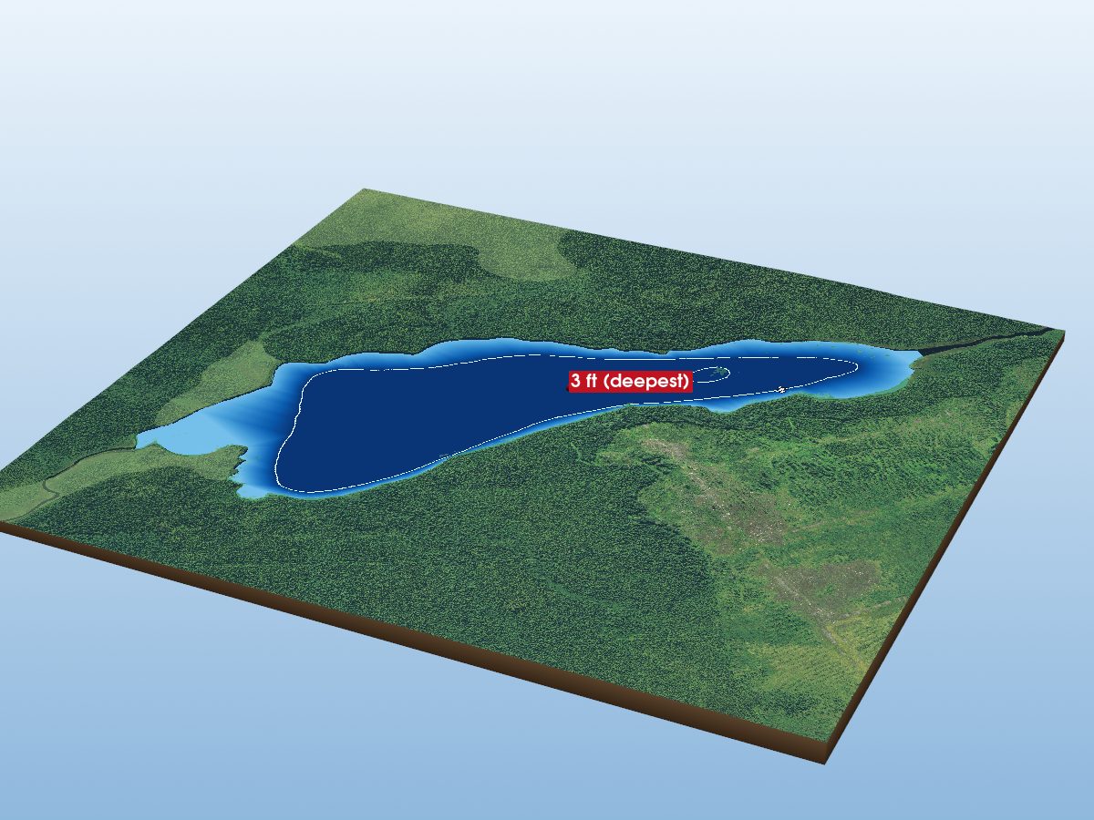 Depth map of Sandshore Lake