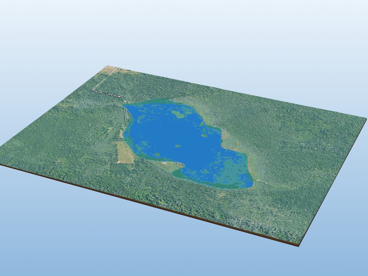 Depth map of Sandstrom Lake