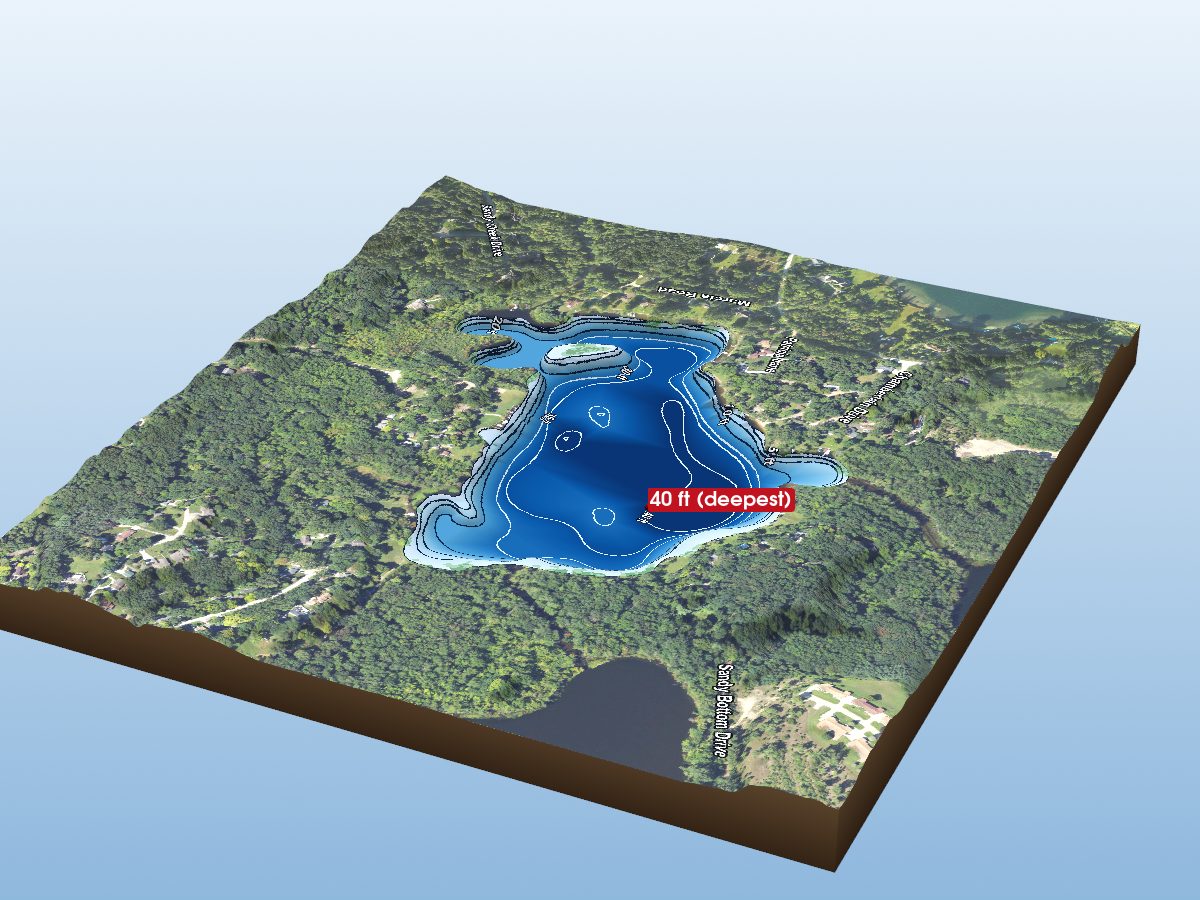 Depth map of Sandy Bottom Lake