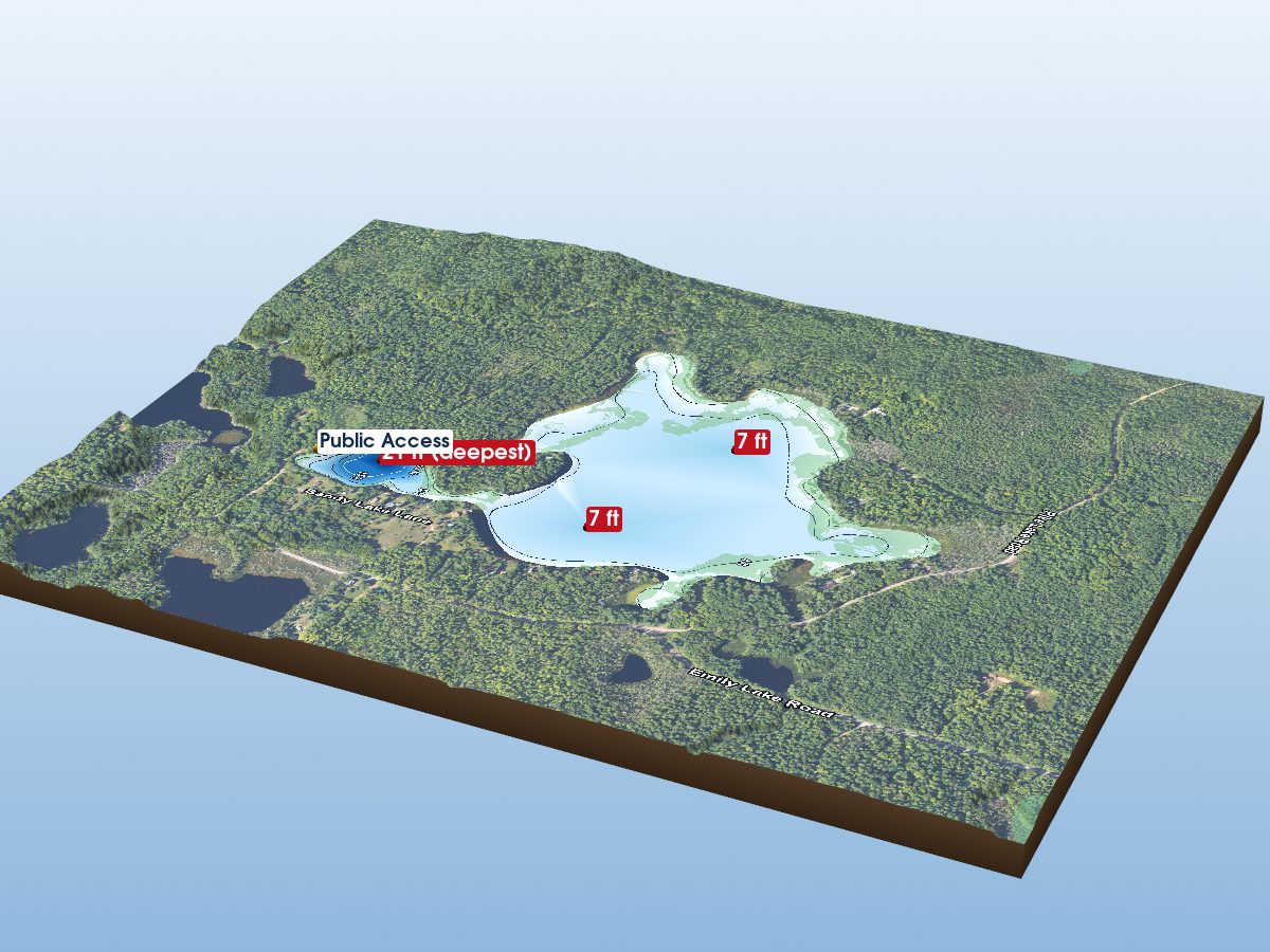 Depth map of Sandy Lake