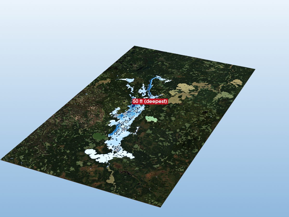 Depth map of Sandy Lake